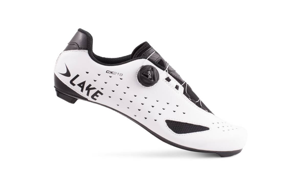Lake CX219 Wide Hvit/Svart Sykkelsko