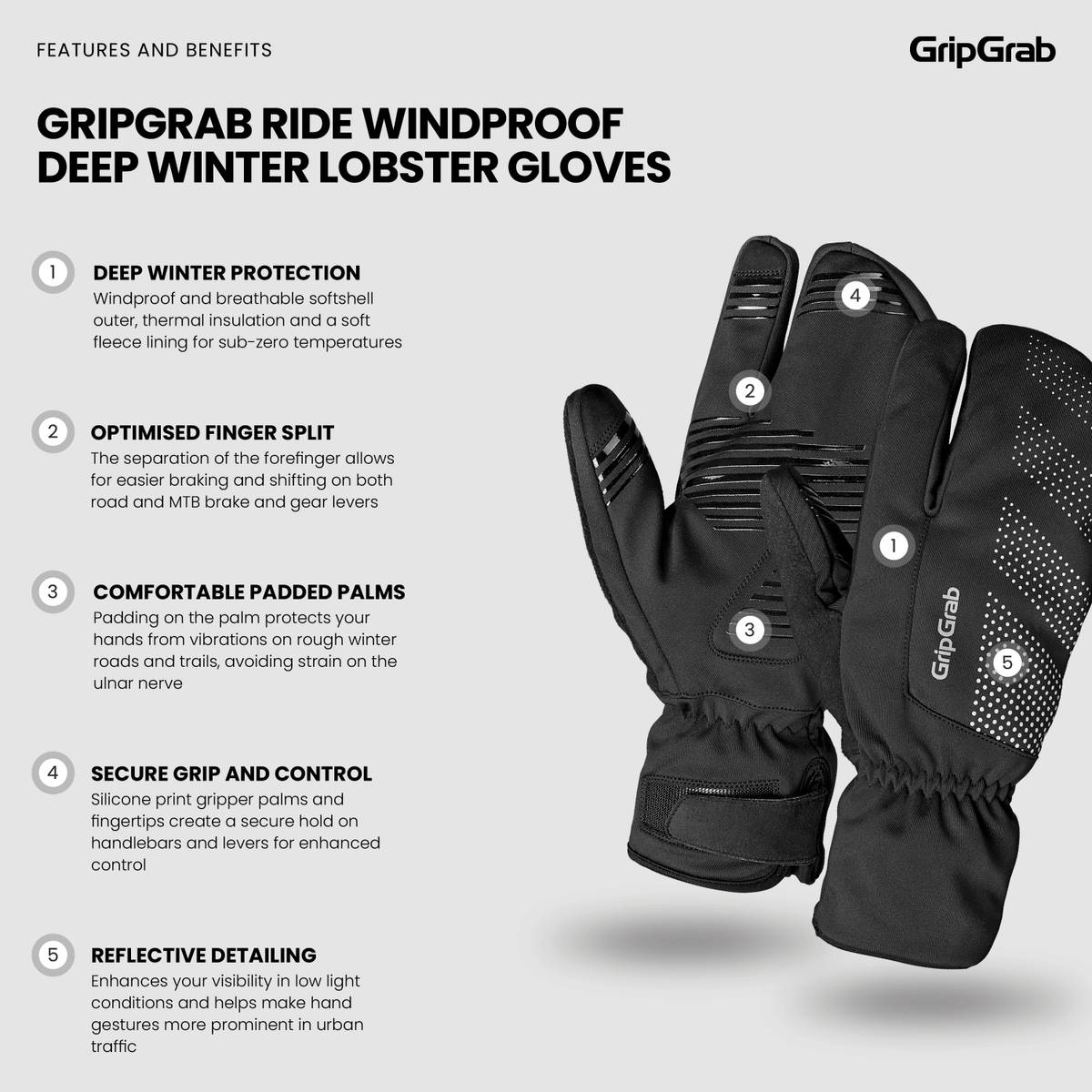 GripGrab Deep Winter Hummerhansker